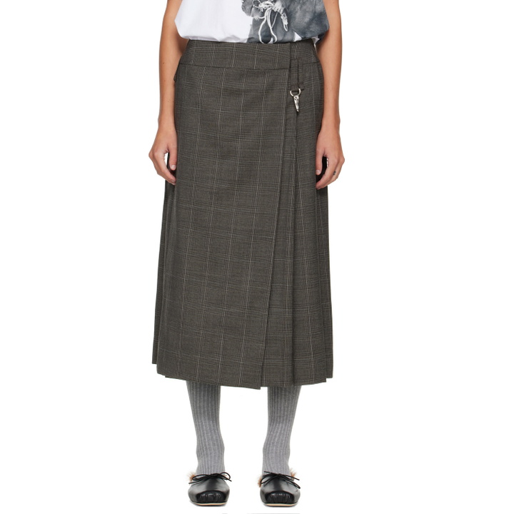 Photo: Simone Rocha Gray Tailored Clip Kilt Midi Skirt