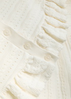 Loveshackfancy Rogan Pointelle-knit Cropped Cardigan Ivory