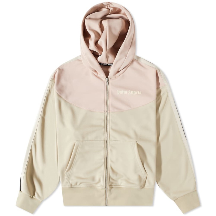 Photo: Palm Angels Men's Two Tone Track Jacket in Beige/Rose Dust