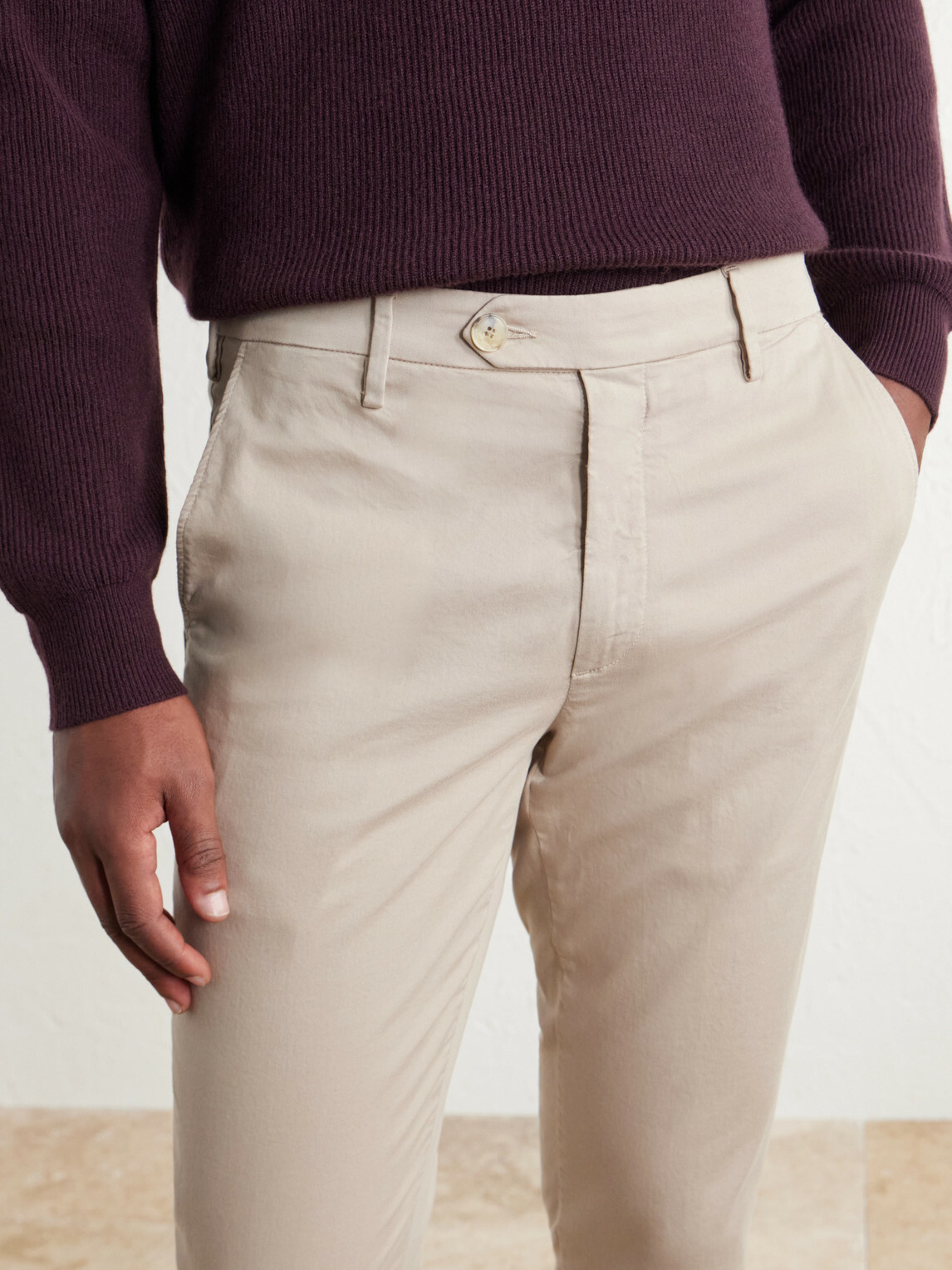 Canali - Tapered Stretch Cotton-Twill Trousers - Neutrals