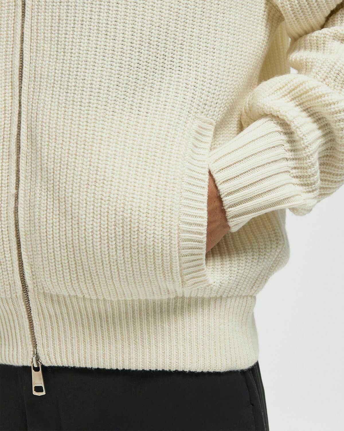 Lacoste Knit zip SWEATER Beige Mens Pullovers/Zippers & Cardigan