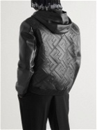 Fendi - Logo-Embossed Leather Hooded Jacket - Black