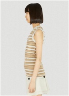 Durazzi Milano - Rouches Cut-Out Knit Tank Top in Beige