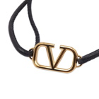 Valentino Men's V Logo Necklace in Nero