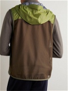 Zegna - Mesh-Panelled Printed Shell Hooded Gilet - Green