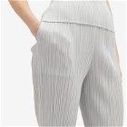 Pleats Please Issey Miyake Women's Basics Pleats Straight Trousers in Grey