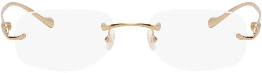 gold rimless cartier glasses
