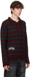 Andersson Bell Burgundy & Blue Stripe Sweater