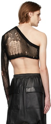 Rick Owens Black Cropped Banana Net Sweater