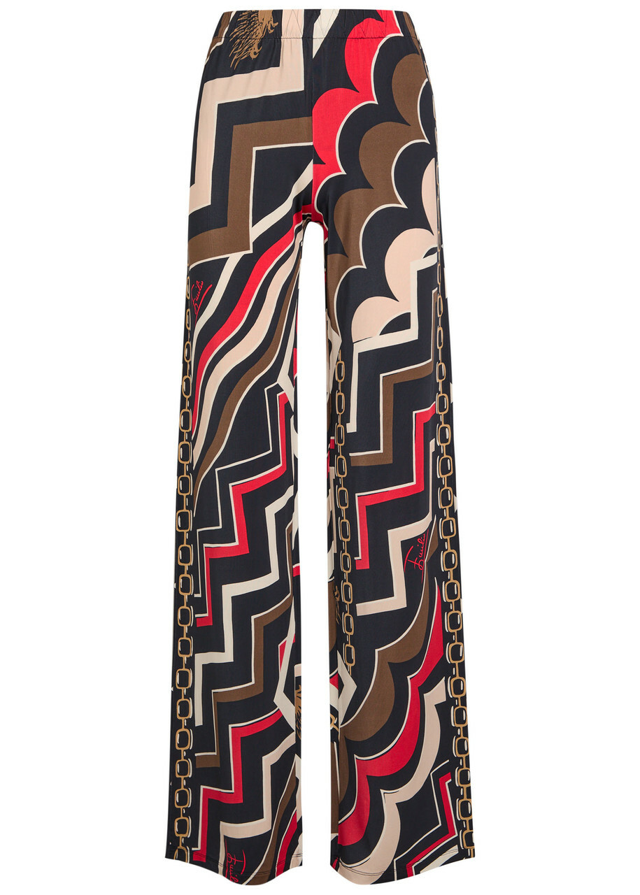 Pucci Istrice Printed Satin Trousers Red