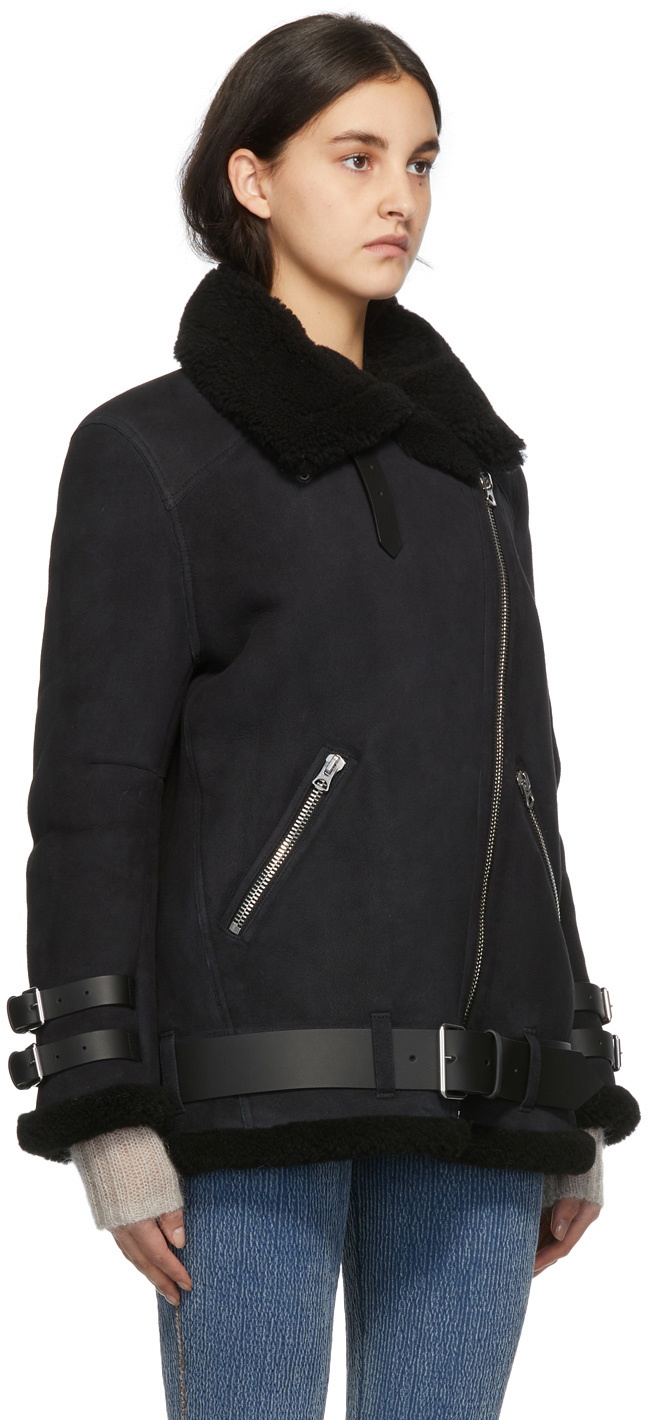 Acne Studios Black Shearling Velocite Jacket Acne Studios