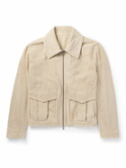 Stòffa - Perforated Suede Flight Jacket - Neutrals