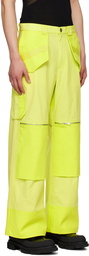 Dion Lee Yellow Straight-Leg Cargo Pants