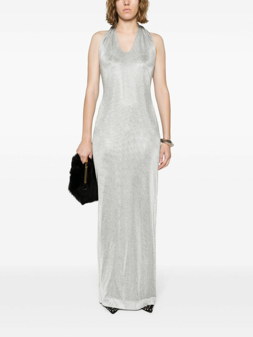 TOVE Silver Malaika Halterneck Maxi Dress Tove