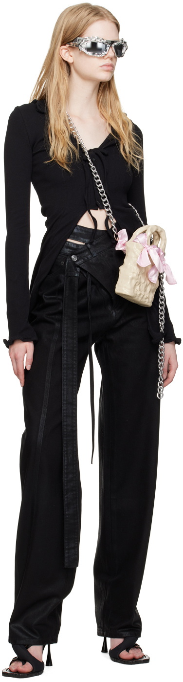 Ottolinger SSENSE Exclusive Black Wrap Jeans Ottolinger
