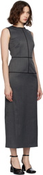MM6 Maison Margiela Gray Raw Edge Midi Dress