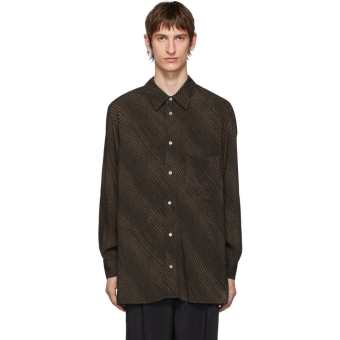 Photo: Lemaire Brown and Black Satin Shirt