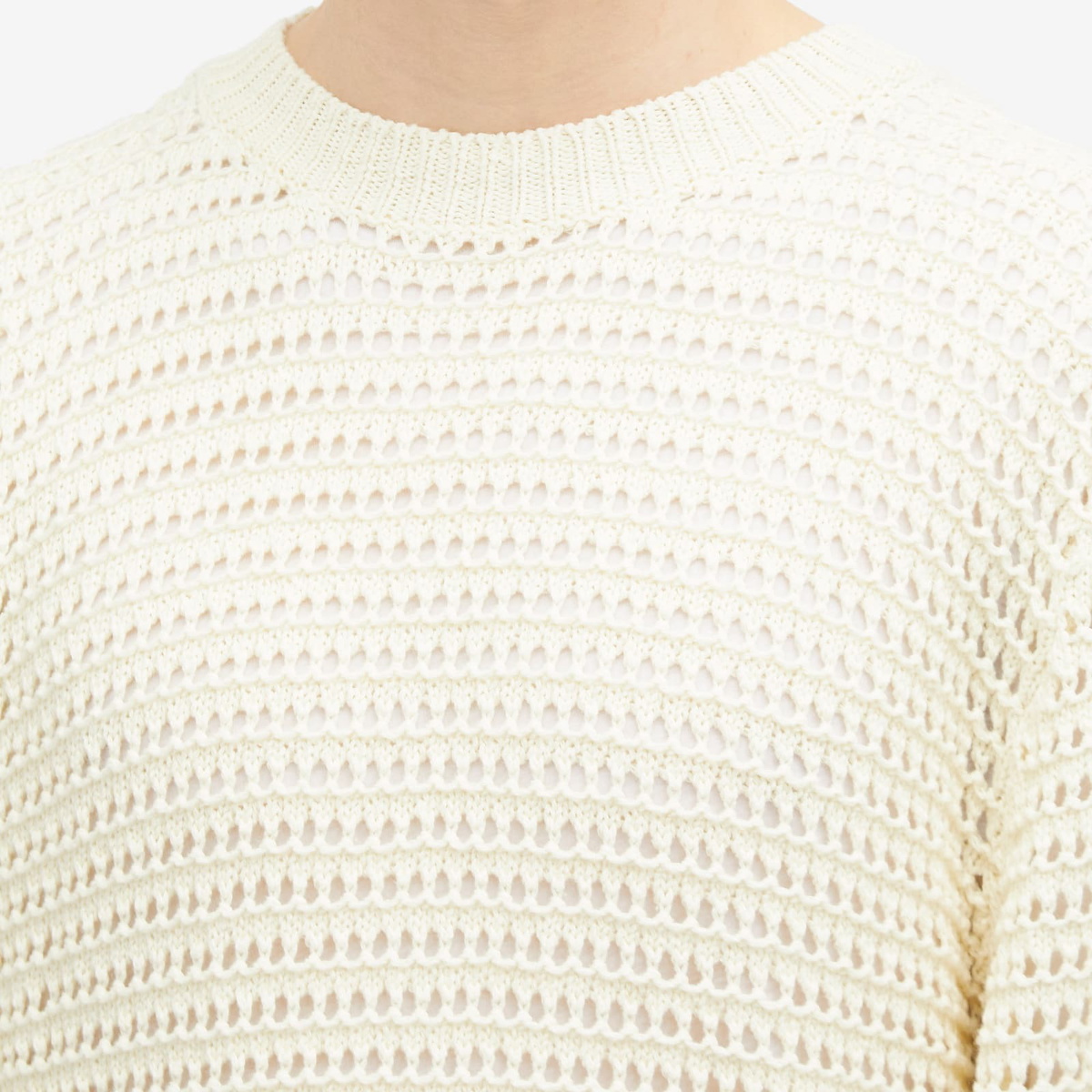 Sage Nation Men's Summer Hatachi Open Weave Jumper in Cream