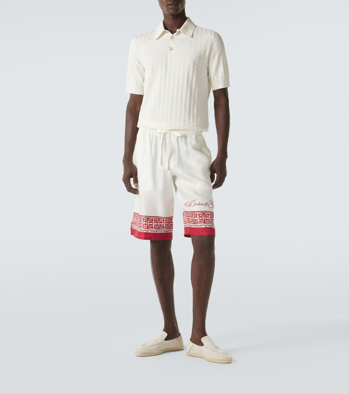 Dolce&Gabbana Majolica silk twill jacquard Bermuda shorts