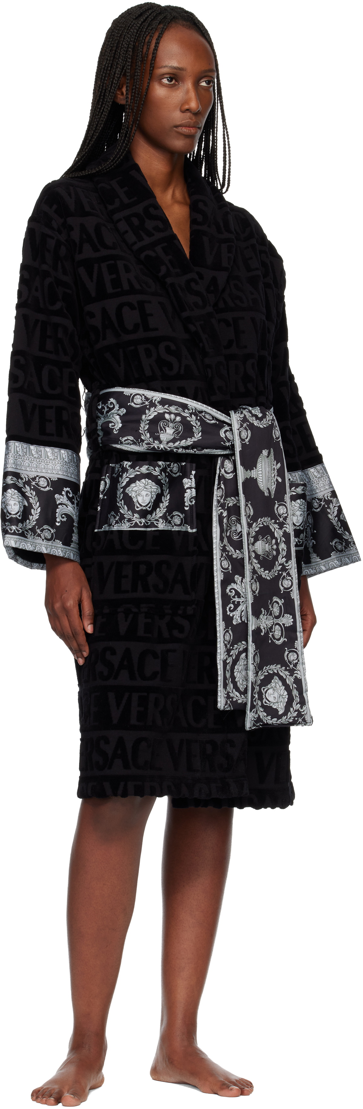 Versace Black 'I Heart Baroque' Bathrobe