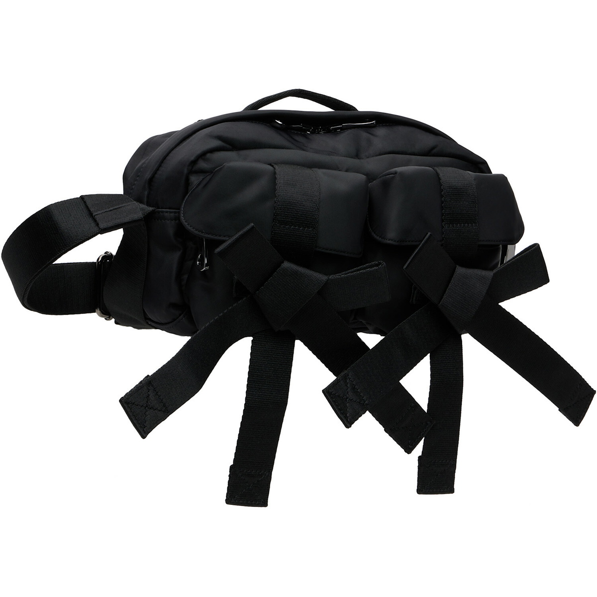 Simone Rocha Black Beaded Classic Bow Crossbody Bag