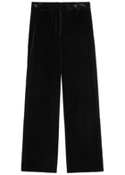 Veronica Beard Alex Wide-leg Velour Trousers Black