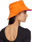 GANNI Orange Logo Bucket Hat