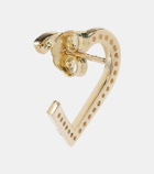 Sydney Evan Heart 14kt gold hoop earrings with diamonds