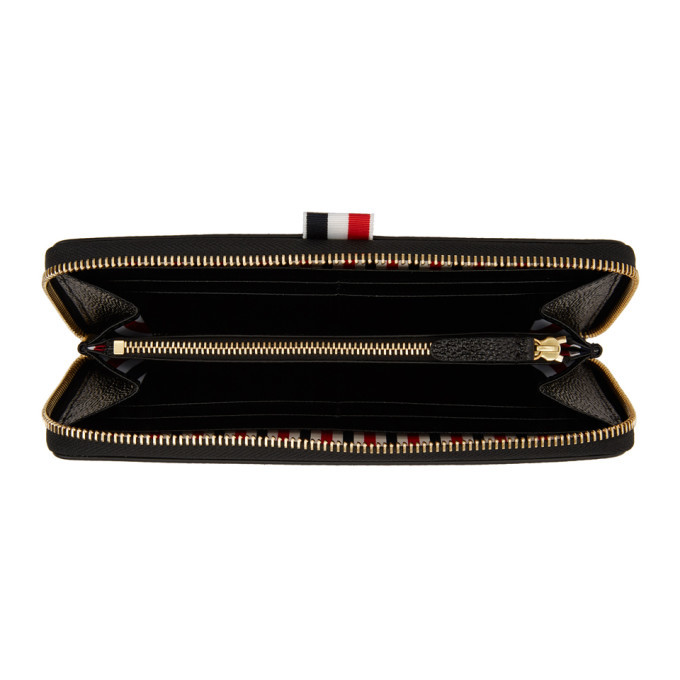 Thom Browne Black Long Zip Around Wallet Thom Browne