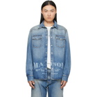 MM6 Maison Margiela Blue Long-Sleeved Denim Shirt