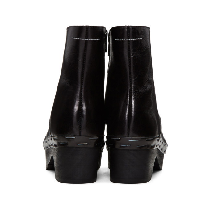 MM6 Maison Martin Margiela Black Clog Boots MM6 Maison Margiela