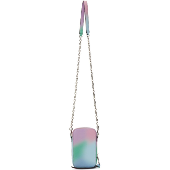 Marc Jacobs Shocking Pink Multicolor Rainbow Snapshot Leather