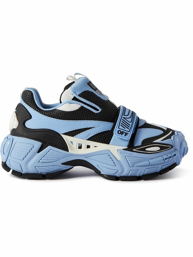 Photo: Off-White - Glove Leather and Mesh Sneakers - Blue