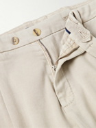 Boglioli - Slim-Fit Pleated Stretch-Cotton Twill Trousers - Gray