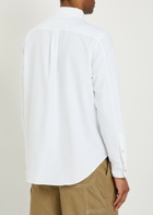 Wales Bonner Isaac Logo-embroidered Piqué Cotton Oxford Shirt White