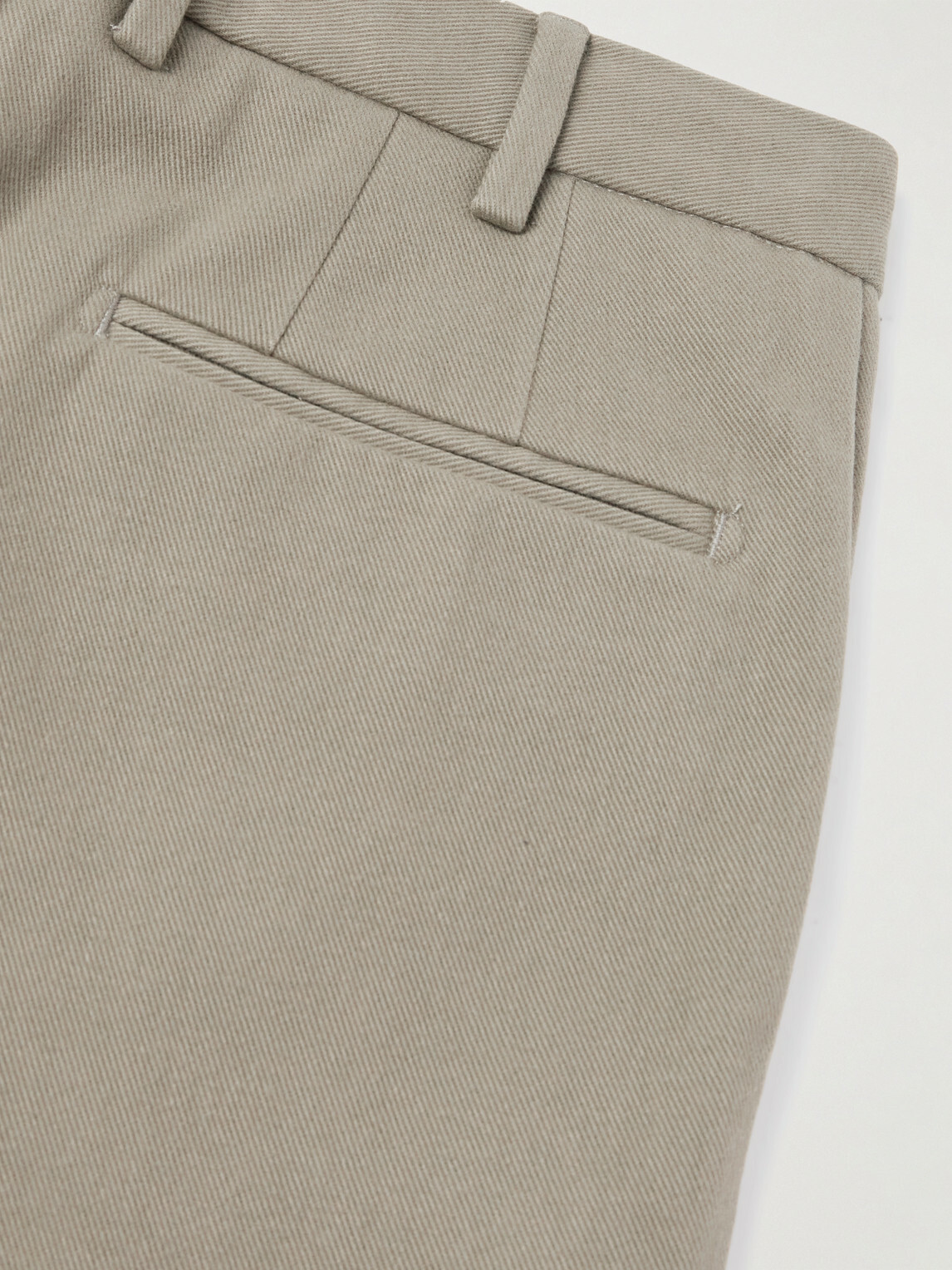 Thom Sweeney - Straight-Leg Cotton-Twill Trousers - Neutrals
