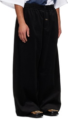 Martine Rose Black Extreme Wide Leg Tailored Trousers