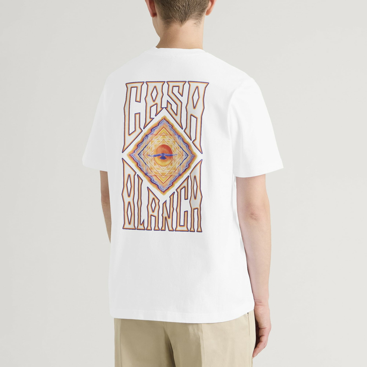 Casablanca Men's Hermons Mirage Printed Classic T-Shirt in White