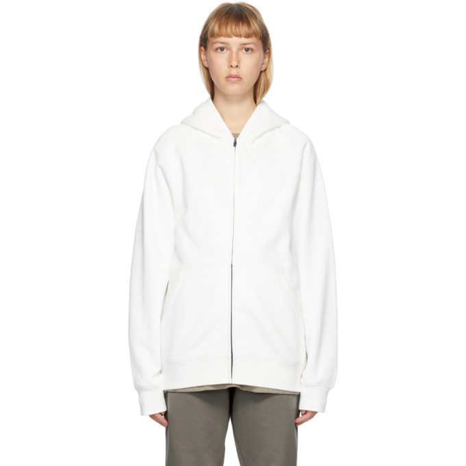 Essentials White Full Zip Raglan Hoodie Essentials