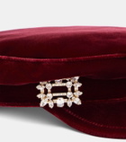 Roger Vivier Baker Boy velvet newsboy cap