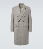 Lardini Herringbone double-breasted virgin wool coat