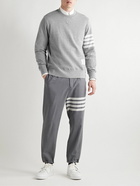 Thom Browne - Slim-Fit Striped Cotton-Jersey Sweatshirt - Gray