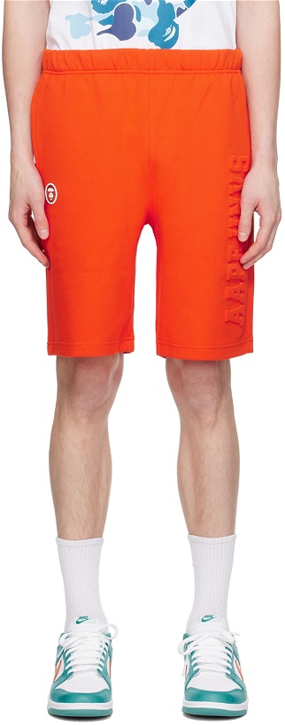 Photo: AAPE by A Bathing Ape Orange Embossed Shorts