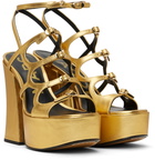 Marc Jacobs Gold 'The Kiki Platform' Heeled Sandals