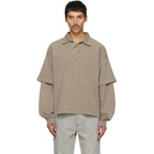 AGOLDE Khaki Curren Double Sleeve Polo
