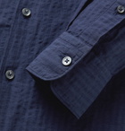 Ermenegildo Zegna - Cotton and Linen-Blend Seersucker Shirt - Blue