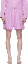Tekla Pink Stonewashed Pyjama Shorts