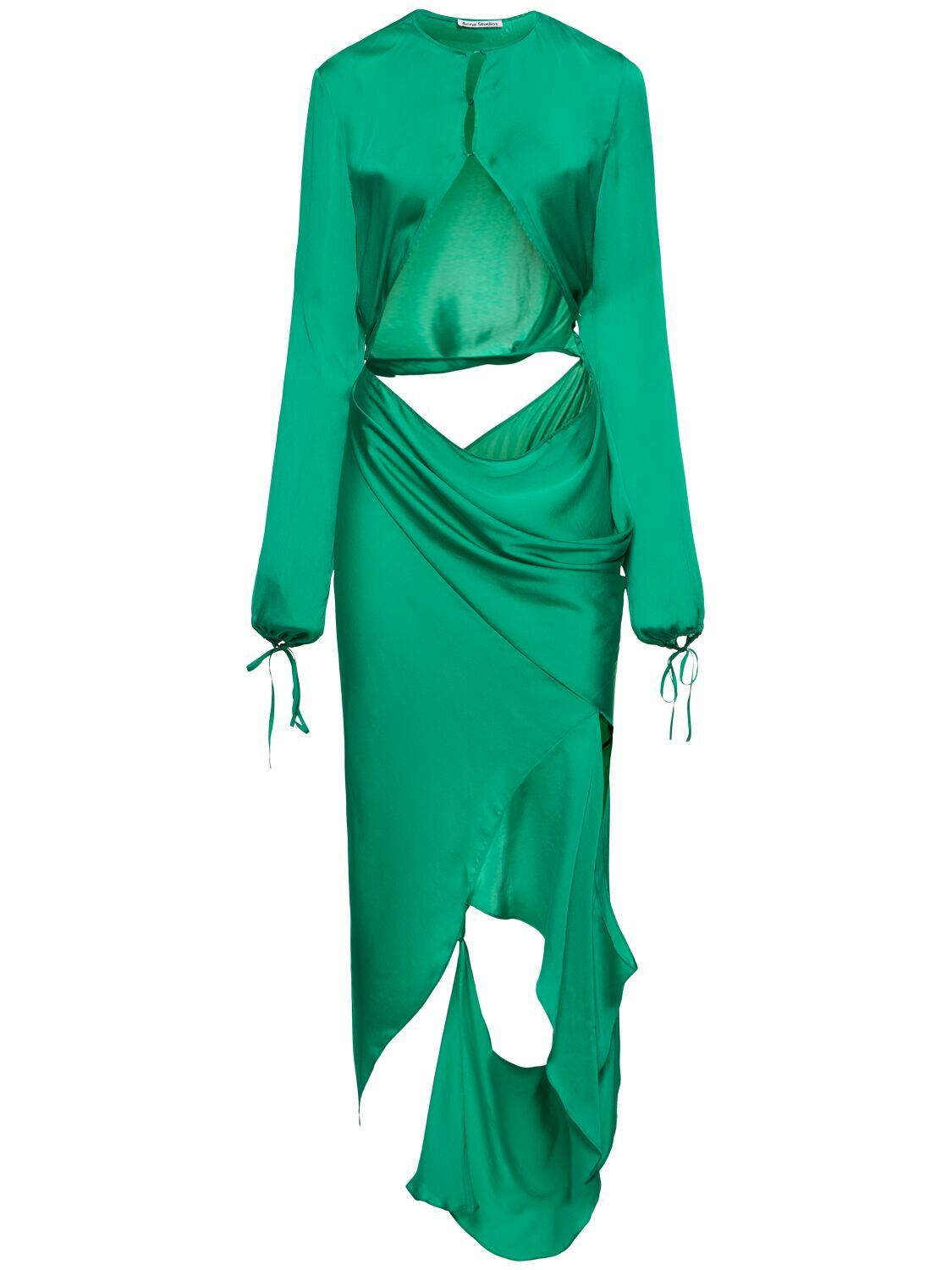 ACNE STUDIOS Cutout Asymmetric Silk Long Dress Acne Studios