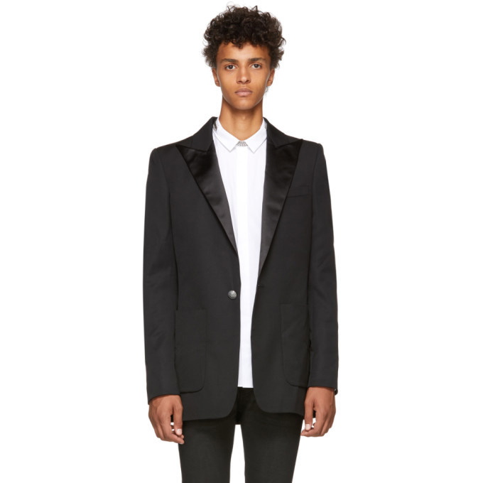 Photo: Balmain Black Wool Pagode Blazer