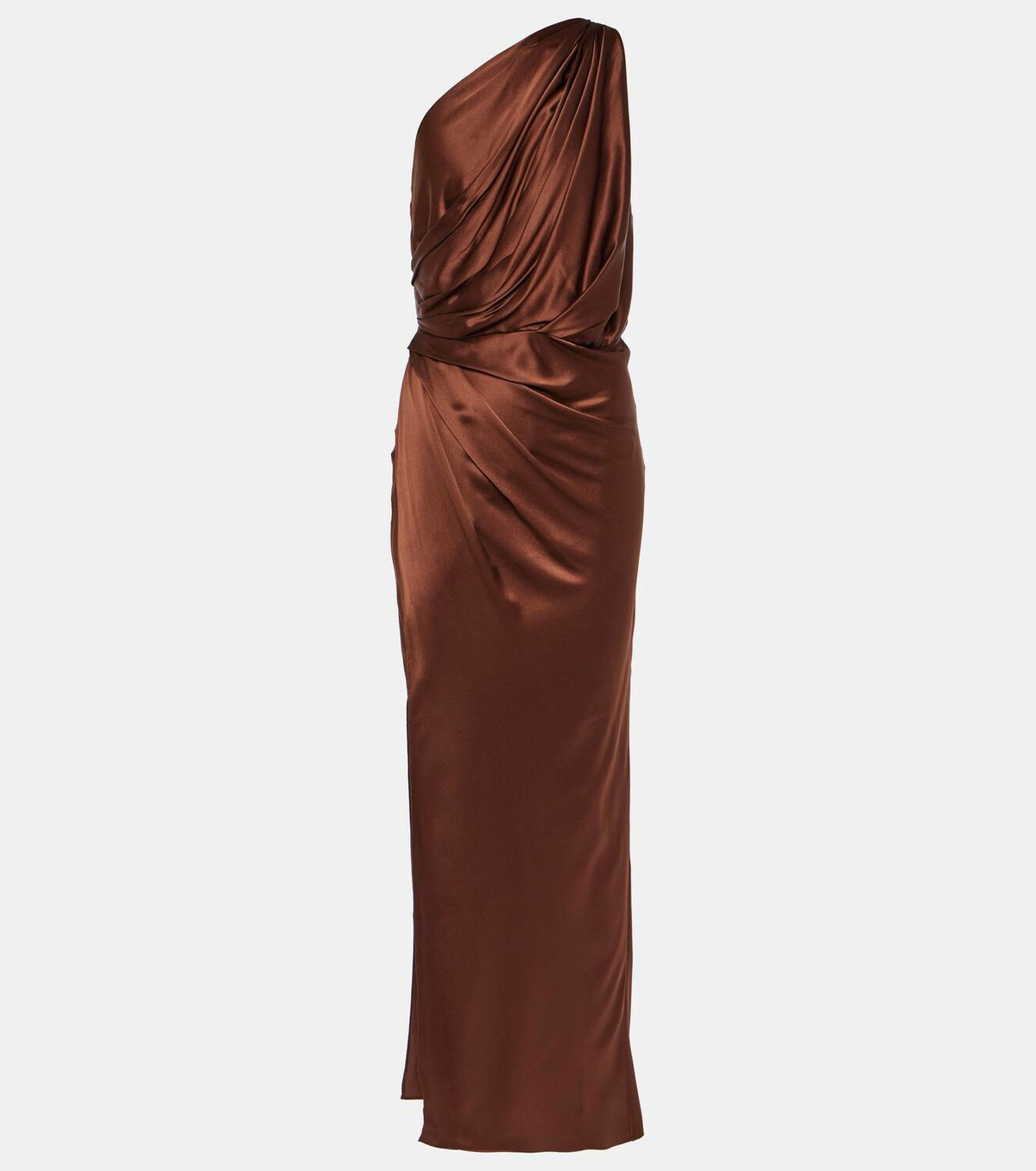 The Sei One-shoulder silk satin midi dress